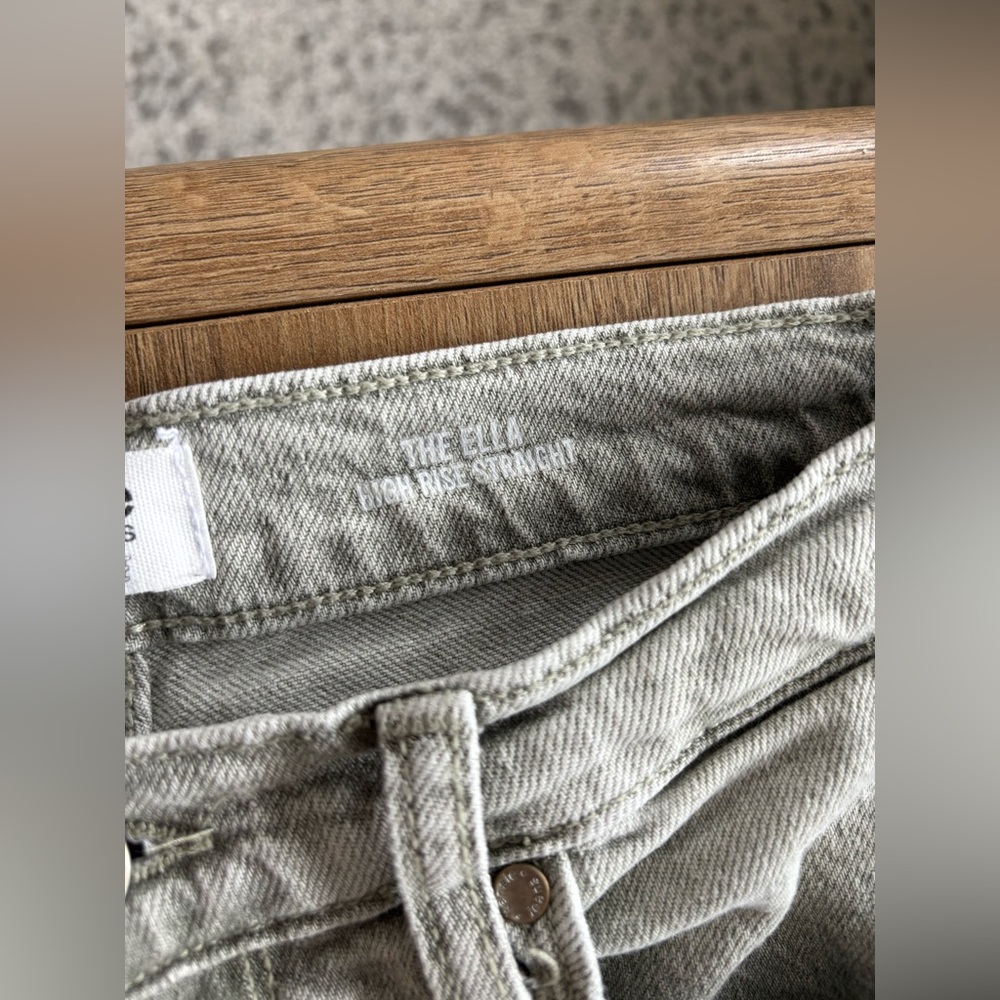 Kensie Vintage Gray/light green High Raise Straight Jeans - Picture 3 of 5